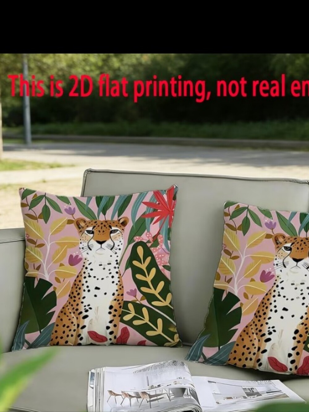 Tropical Leopard Decorative Pillow Cover - Pink, Coral, Green